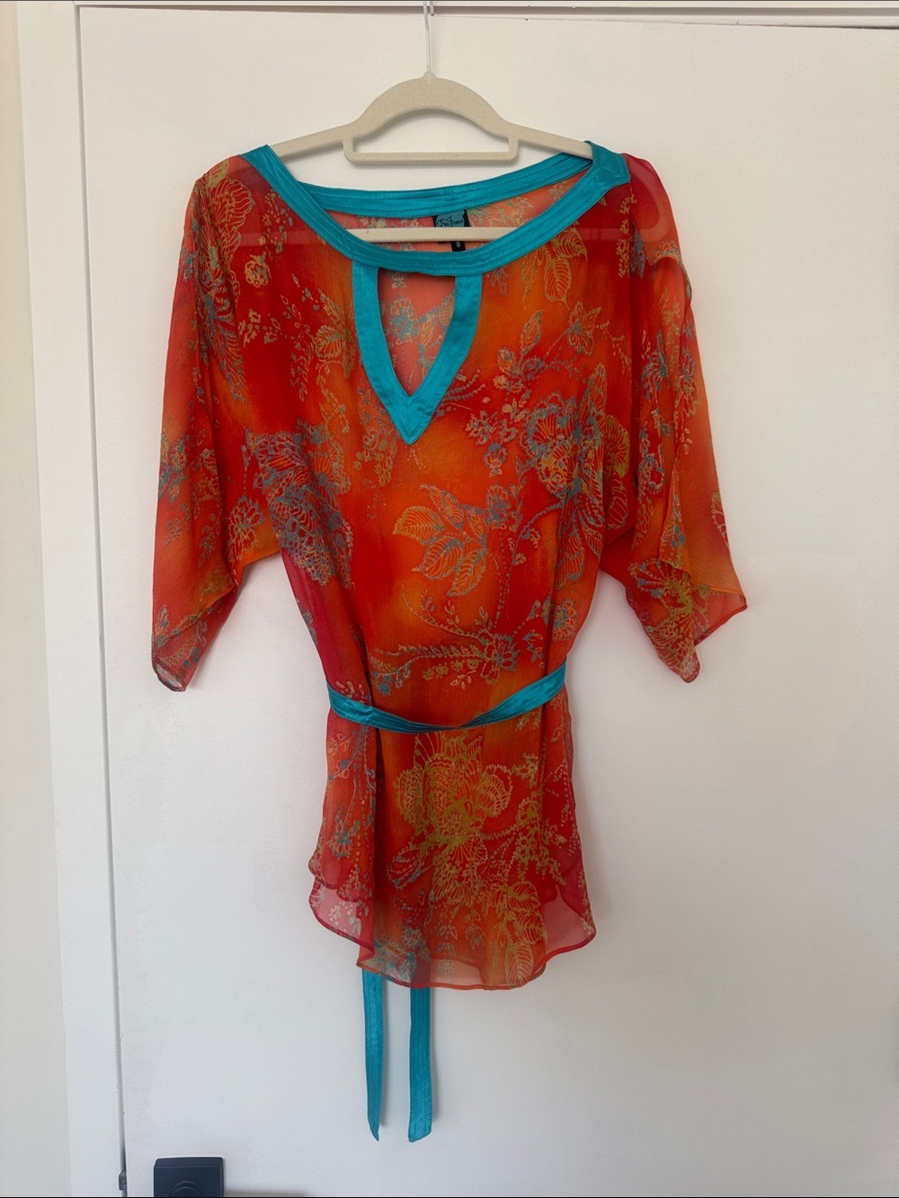Orange and blue blouse / coverup